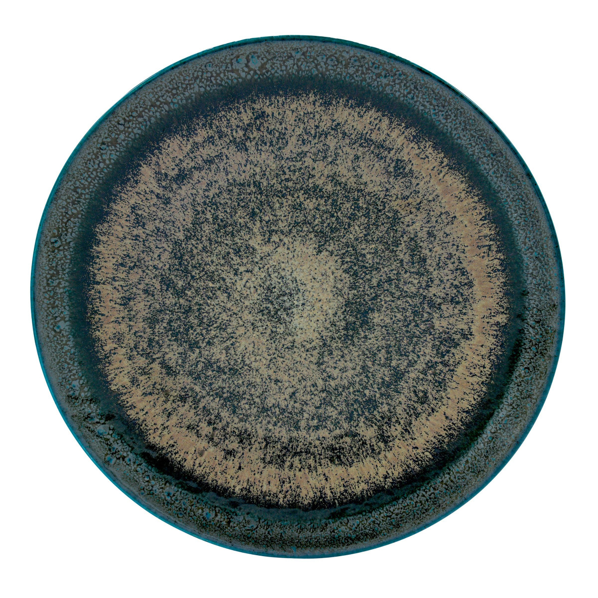 Assiette plate 27 cm (lot de 6) - PALAZZO vert/bronze, MEDARD DE NOBLAT