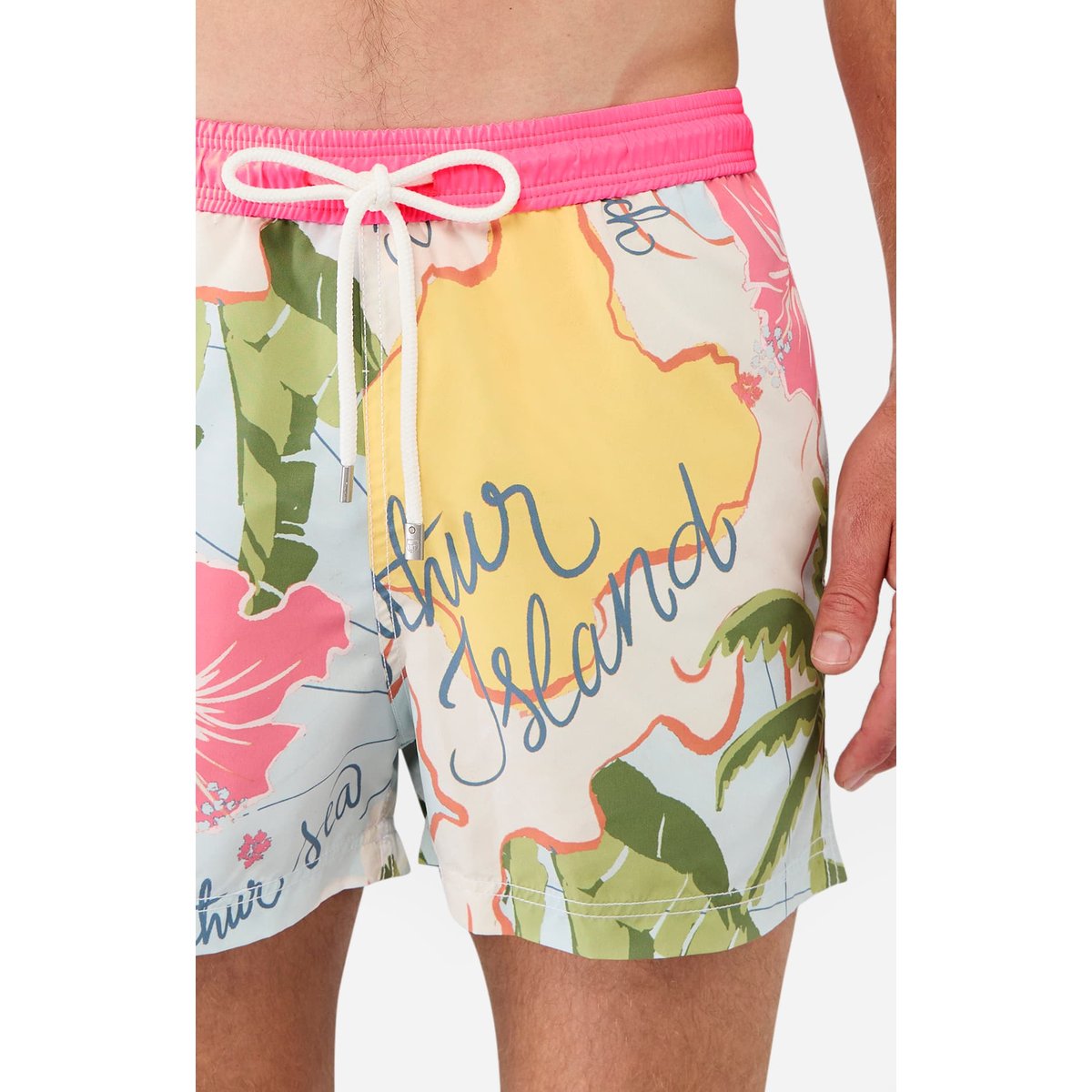 Short de bain en polyester recyclé Arthur Island multicolore, ARTHUR