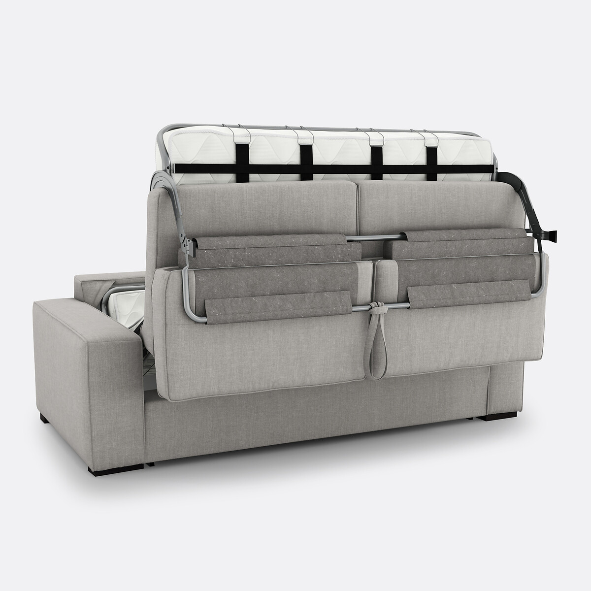 Canapé-lit coton et lin, 2, 3 ou 4 places, Comfort Bultex® Cécilia gris clair, LA REDOUTE INTERIEURS