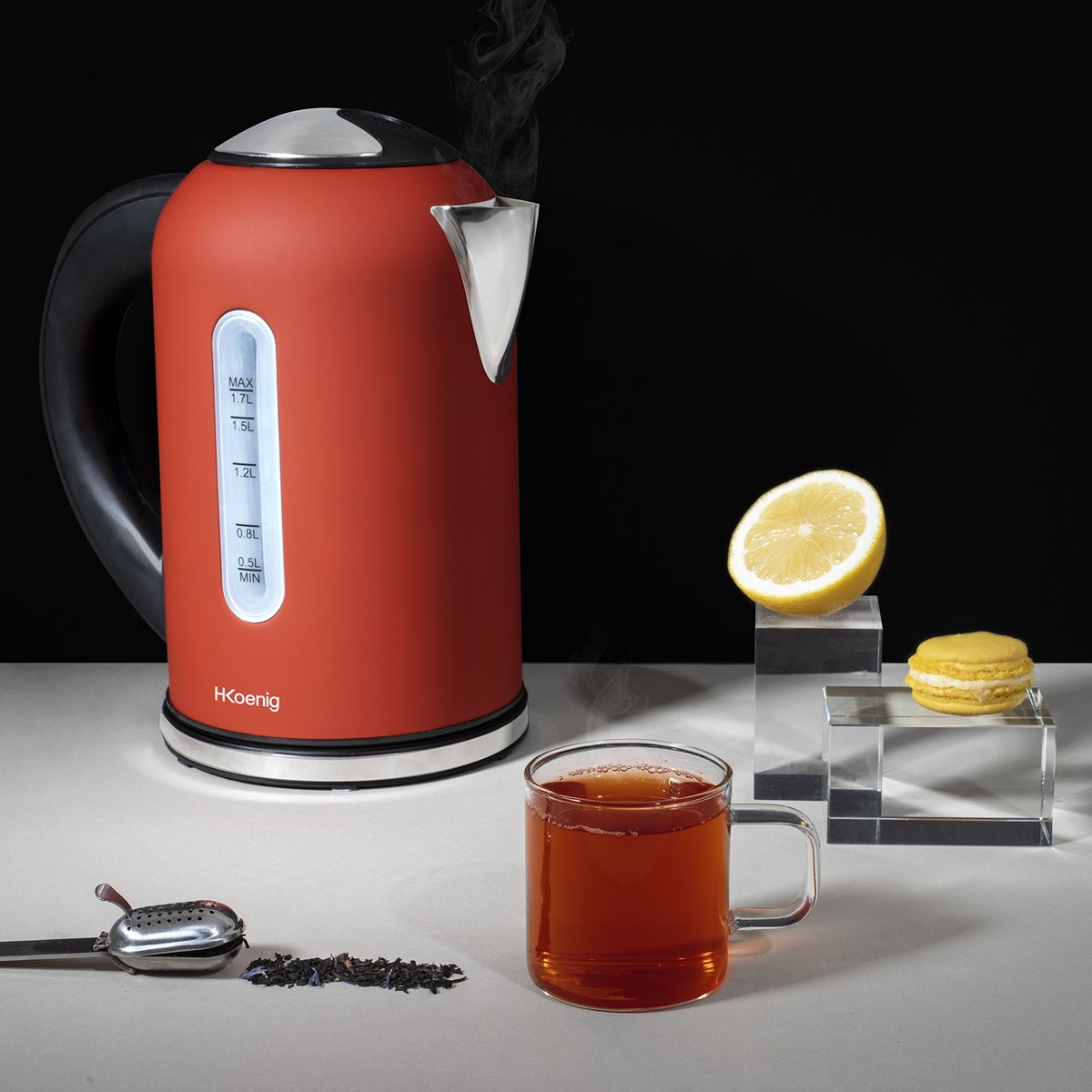 Bouilloire electrique programmable - BOE rouge, H.KOENIG
