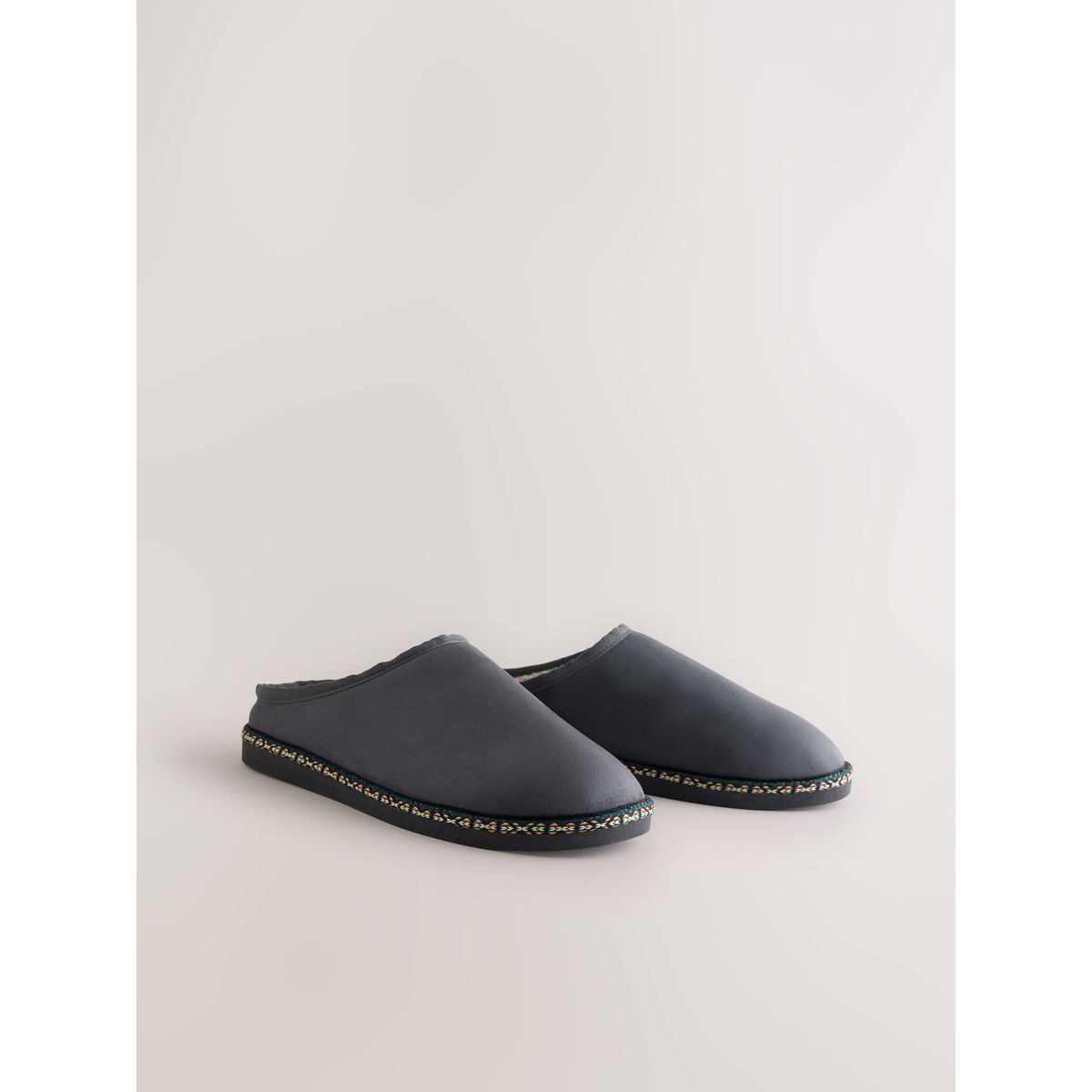 Chaussons mules à bande gris, NEXT
