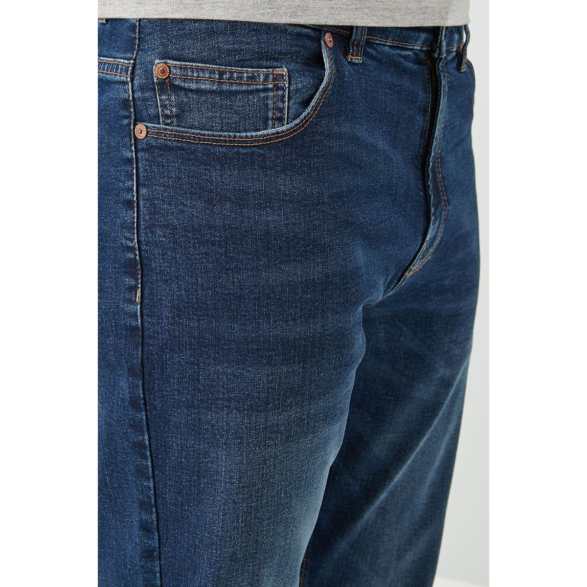 Jean Stretch Coupe Slim bleu moyen, NEXT