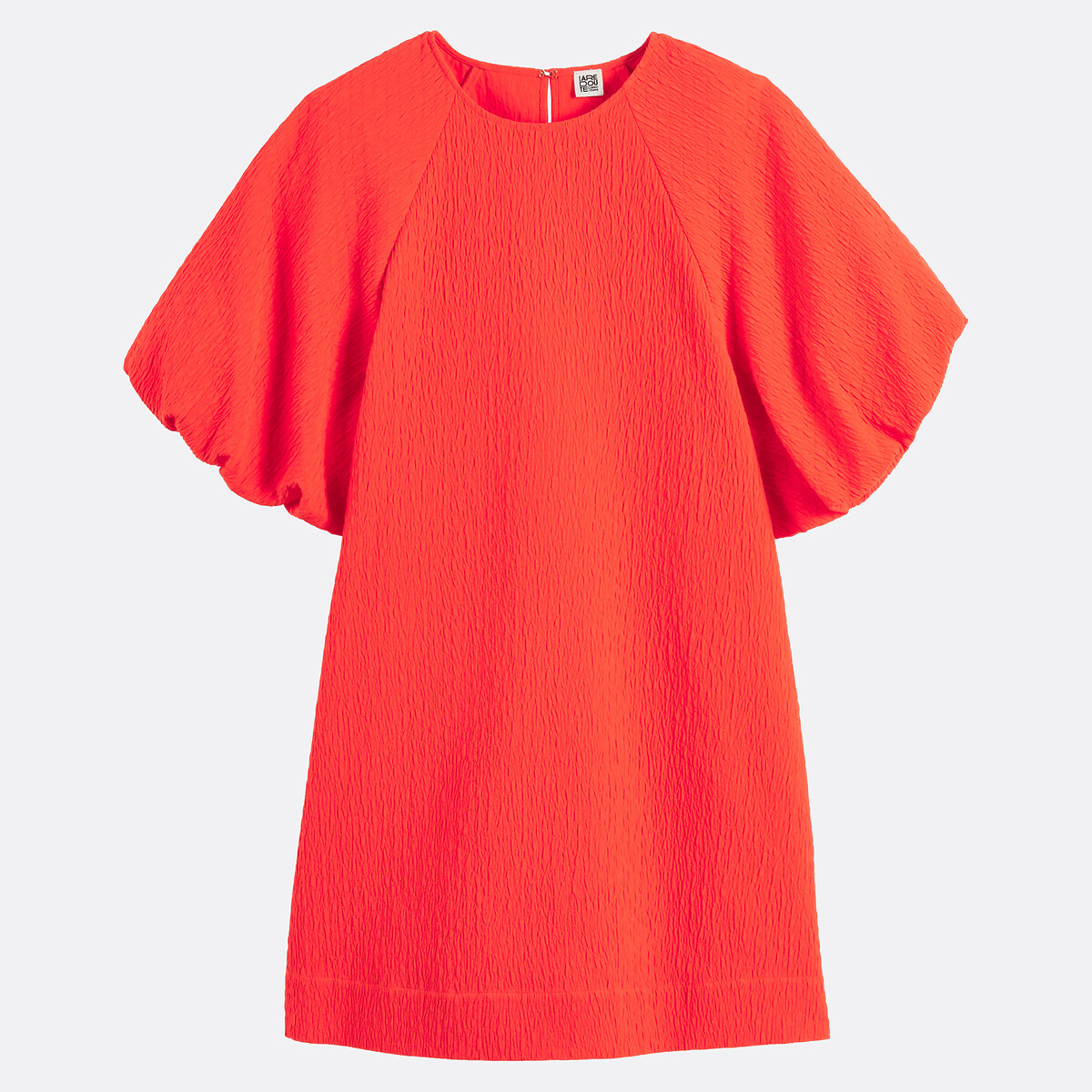 Short Puff Sleeve Mini Dress red orange, LA REDOUTE COLLECTIONS