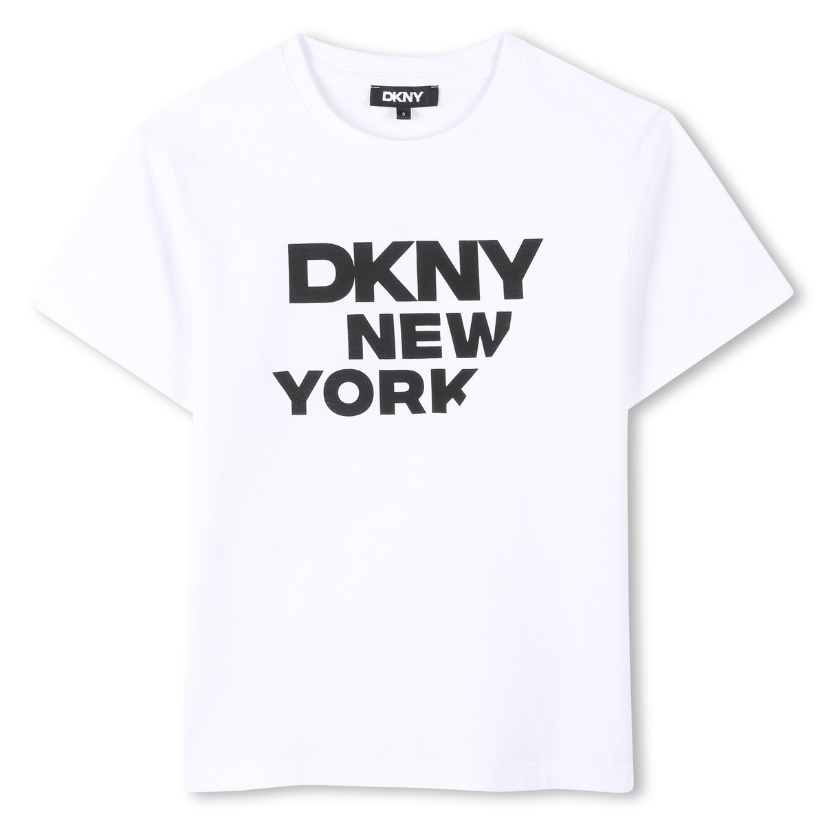 T-shirt en coton à manches courtes blanc, DKNY