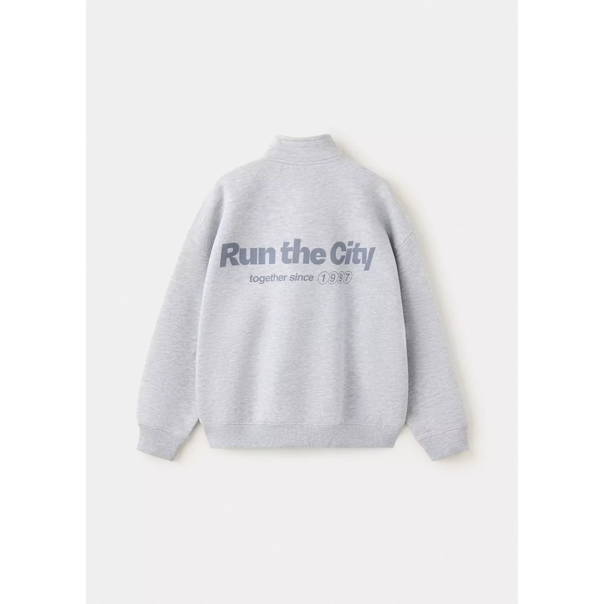 Sweat-shirt à col montant, coupe ballon gris chiné moyen, MANGO KIDS