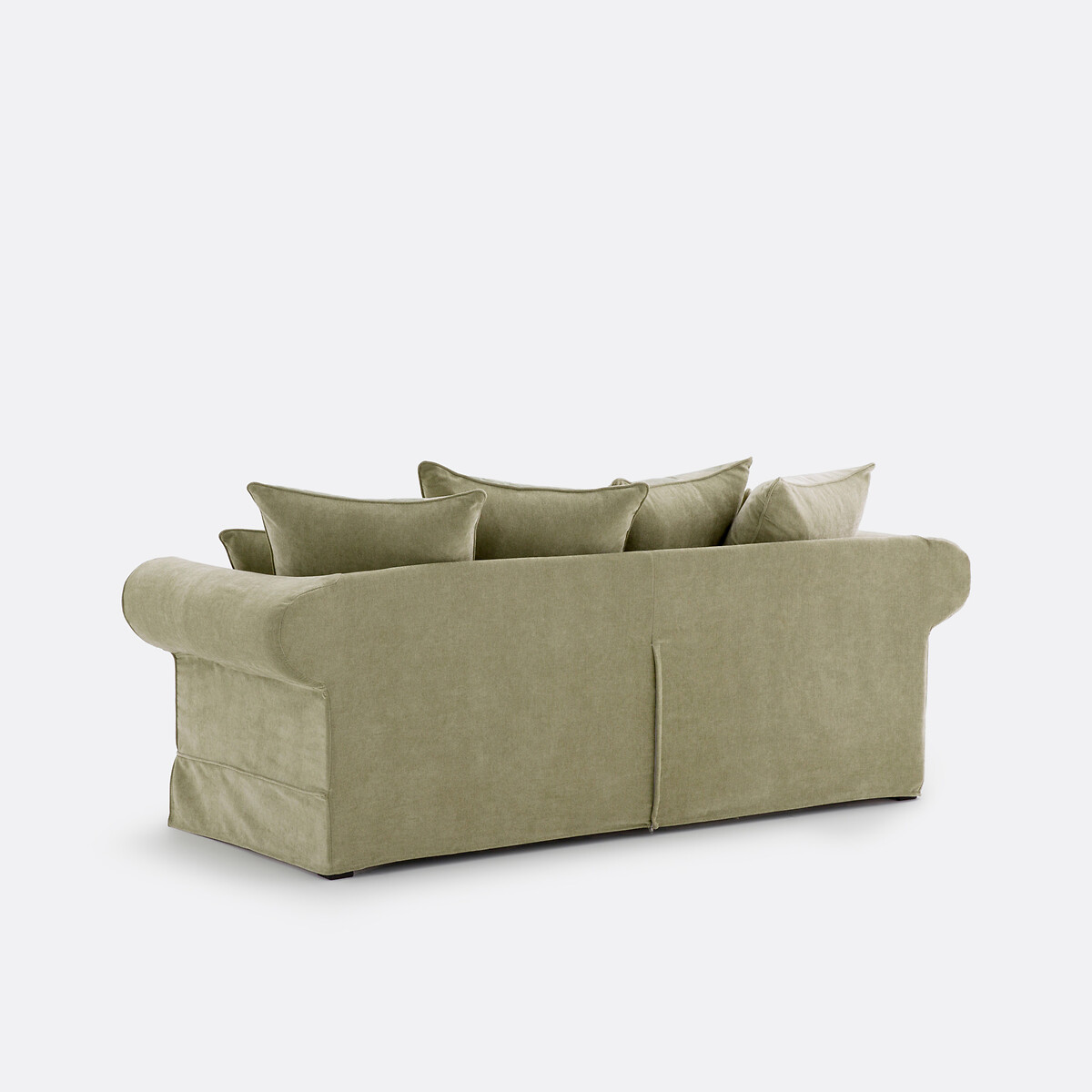 Canapé droit convertible, 2 ou 3 places, déhoussable, en polyester chiné, ADELIA eucalyptus, LA REDOUTE INTERIEURS
