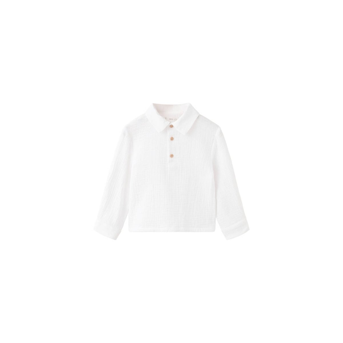 Chemise polo en coton blanc cassé, MANGO BABY