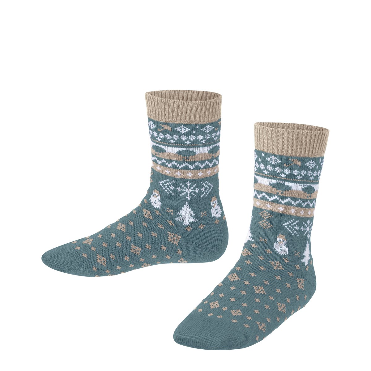 Chaussettes Weather Fair Isle bleu-vert, FALKE