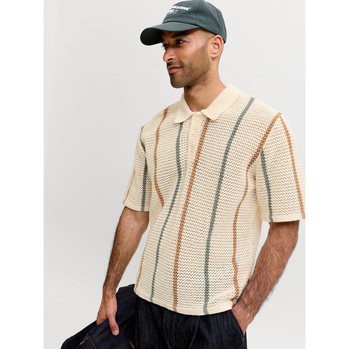 Polo Tricoté blanche - sea salt 1, JACK & JONES
