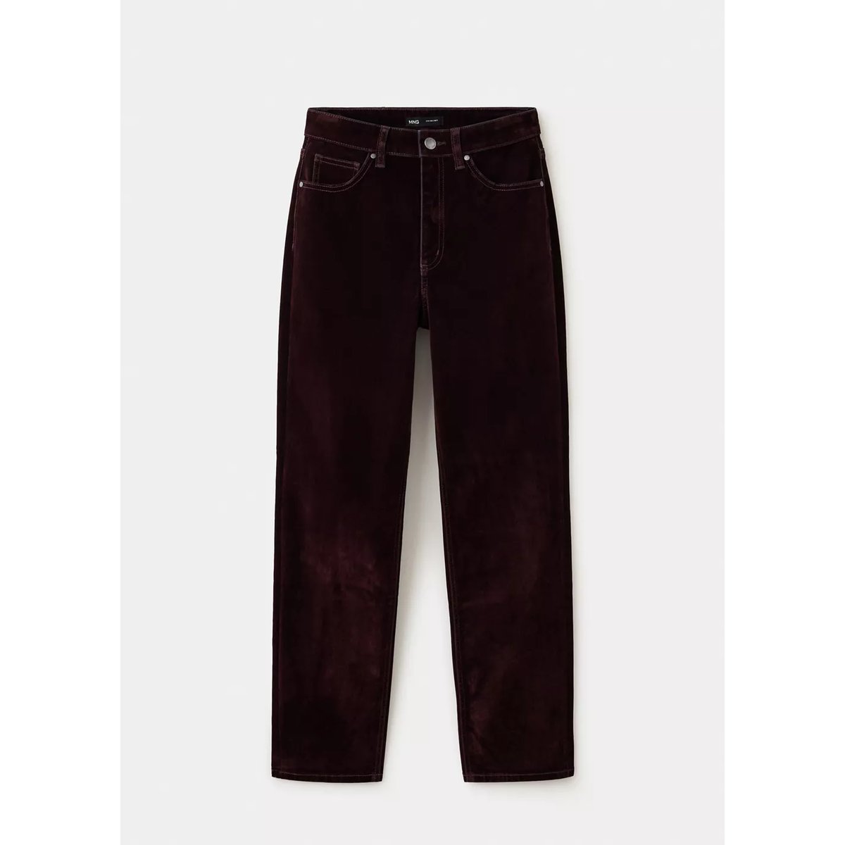 Pantalon-skinny en velours lie de vin, MANGO