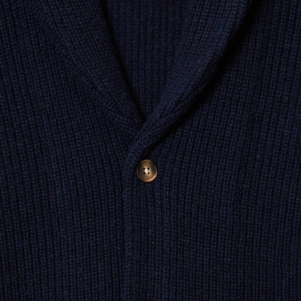 Gilet col châle en laine marine, MONOPRIX