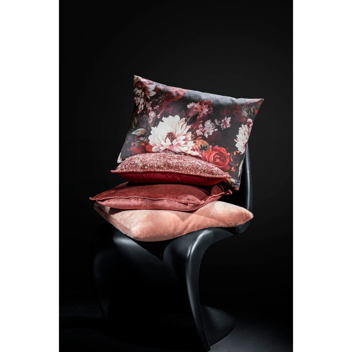 Housse de coussin jacquard AMARA bordeaux chiné, MAGMA HEIMTEX