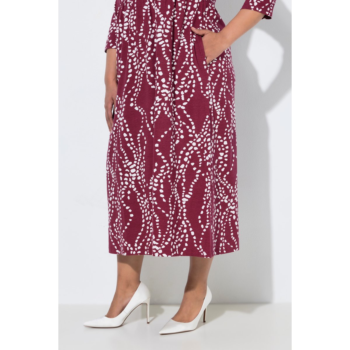 Robe maxi en jersey rouge vin foncé, ULLA POPKEN