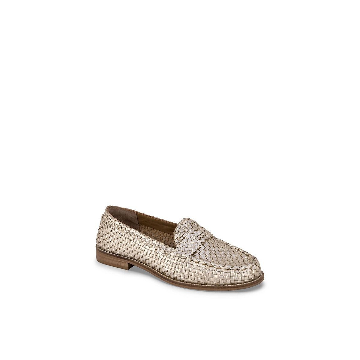 Mocassins en cuir tressé Zaboo or, LES TROPEZIENNES PAR M.BELARBI