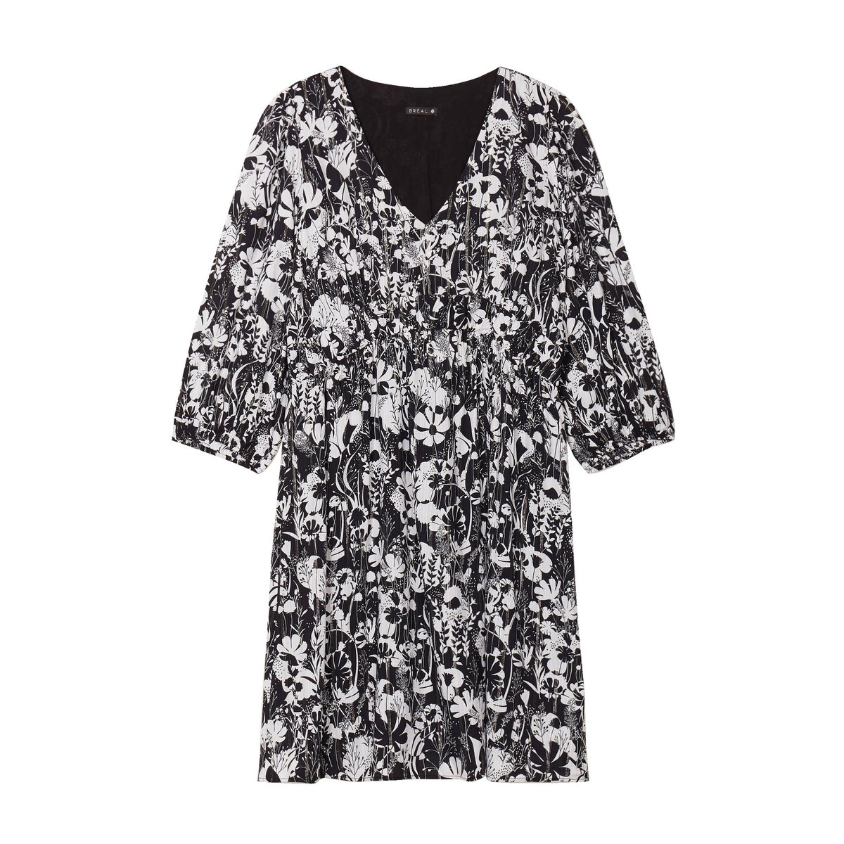 Robe évasée manches 3/4 noir, BREAL