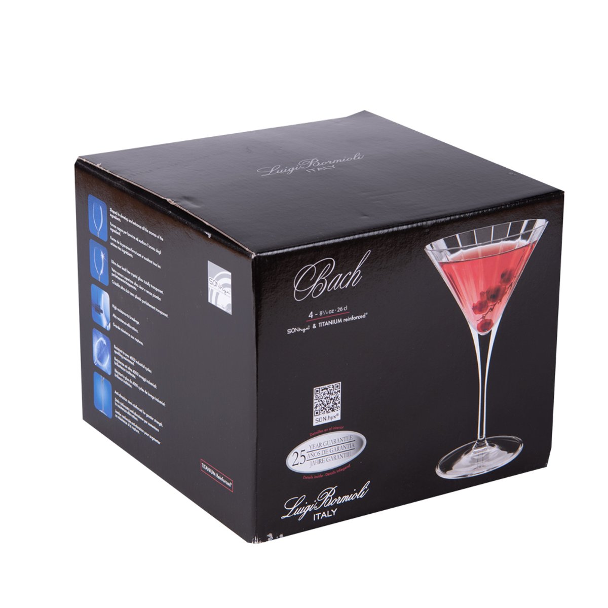 Boîte de 4 verres à Martini Bach 26 cl transparent / cristal, BORMIOLI LUIGI