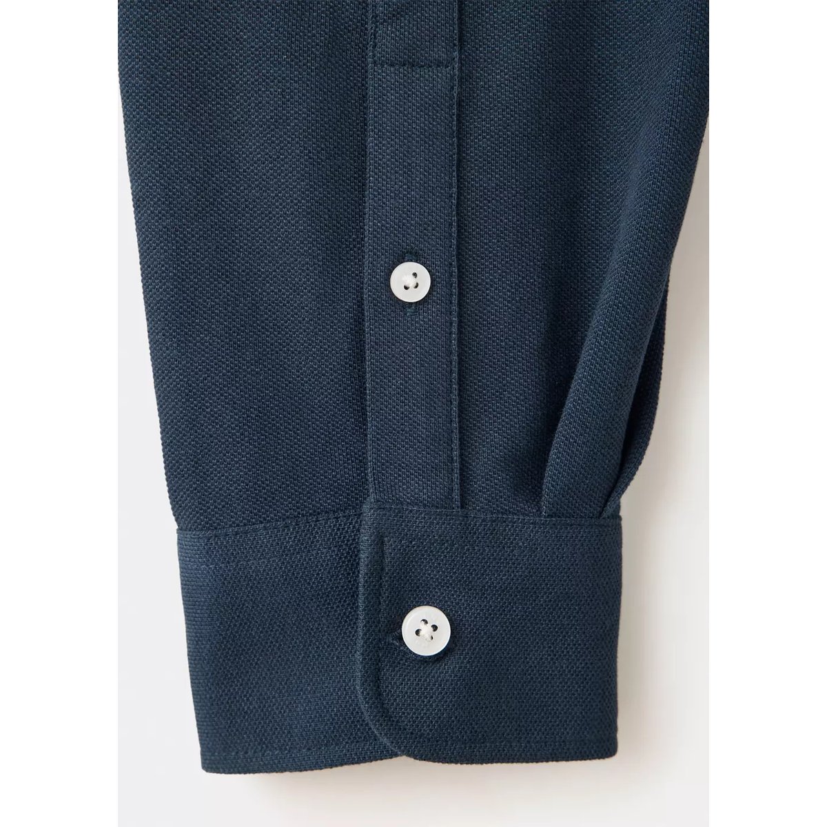 Polo en coton à manches longues avec boutons bleu marine, MANGO TEEN