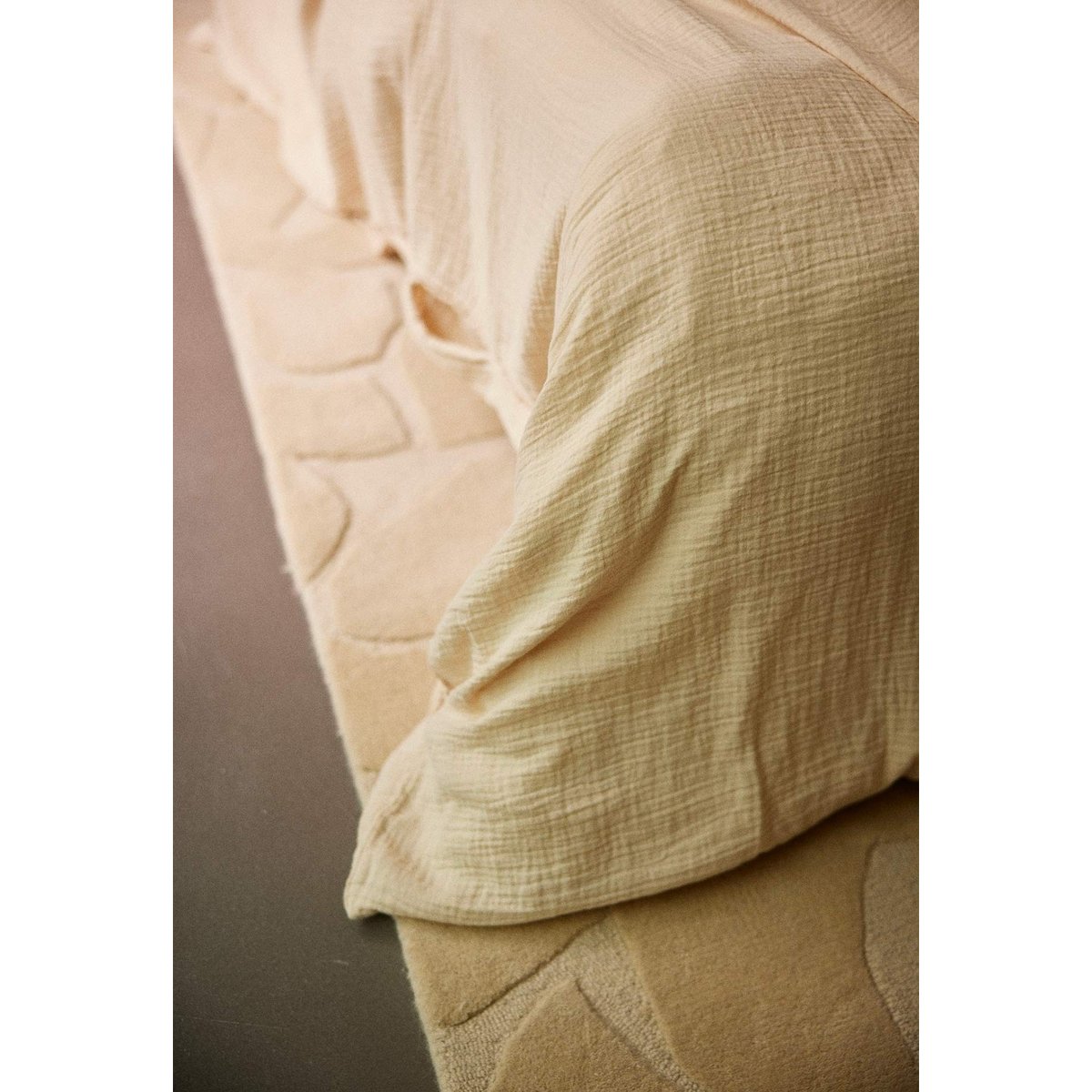 Housse de couette en gaze de coton jaune ivoire, GABRIELLE PARIS