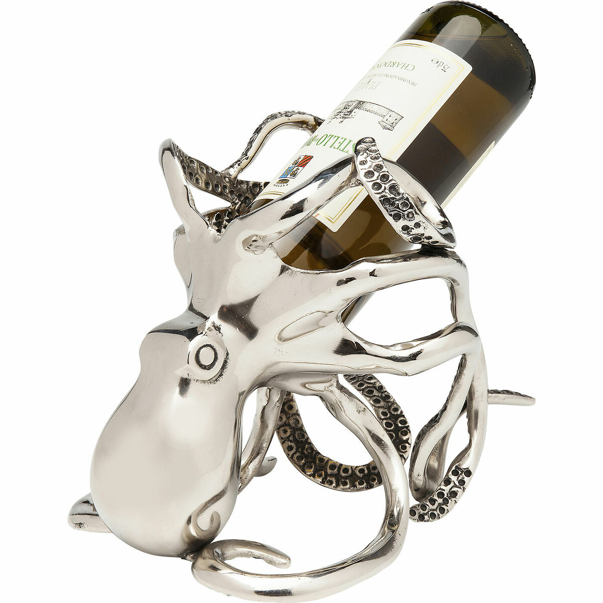 Flaschenhalter Octopus silberfarben, KARE DESIGN