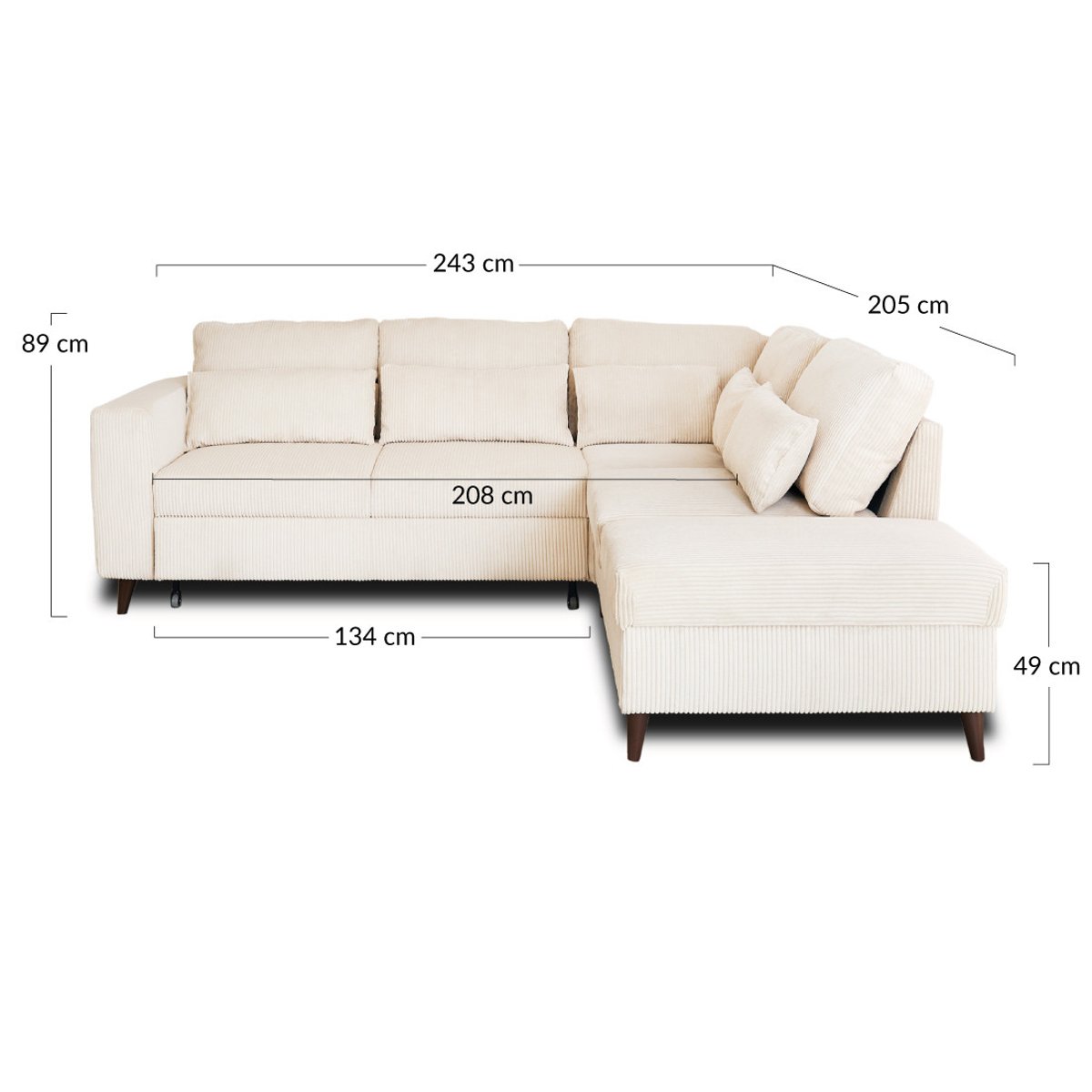 Canapé d'Angle Convertible 5 places - AUBEPINE gris anthracite, BEST MOBILIER