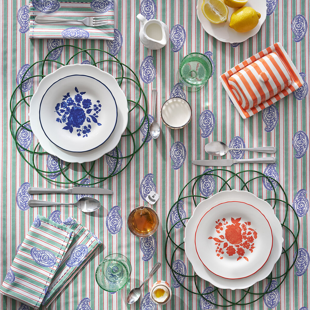Lot de 4 assiettes à dessert en porcelaine, Lysor multicolore, LA REDOUTE INTERIEURS