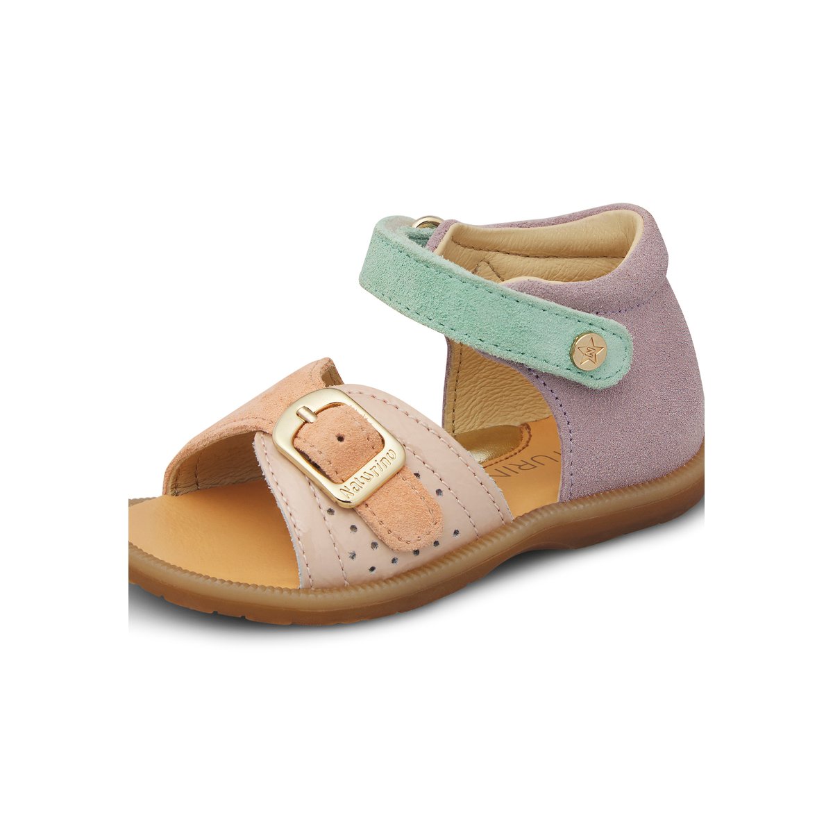 Sandales en daim et vernis JEAD lilas-rose, NATURINO