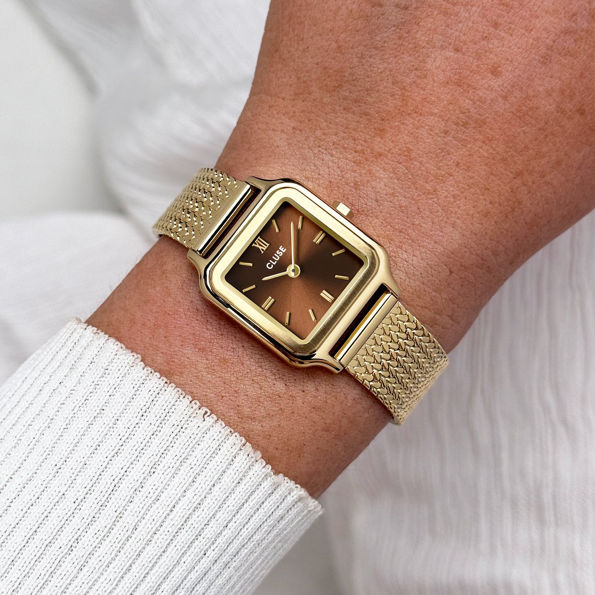 Montre Analogique  GRACIEUSE PETITE doré chocolat doré, CLUSE