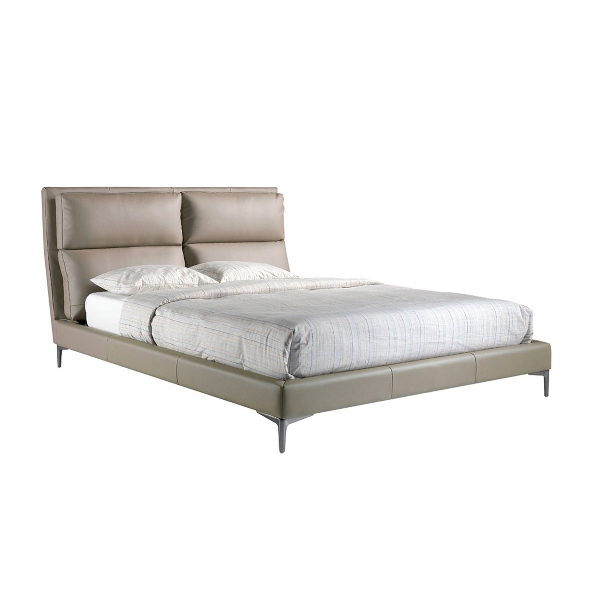 Lit en similicuir taupe | acier, ANGEL CERDA