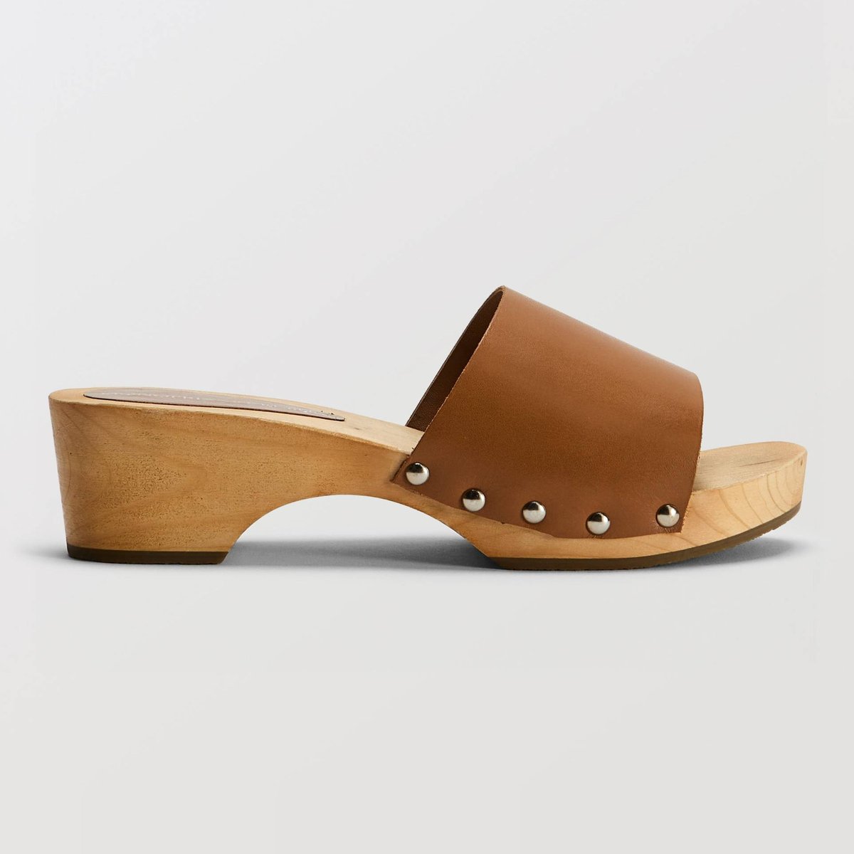 Sabots en cuir tan, MONOPRIX