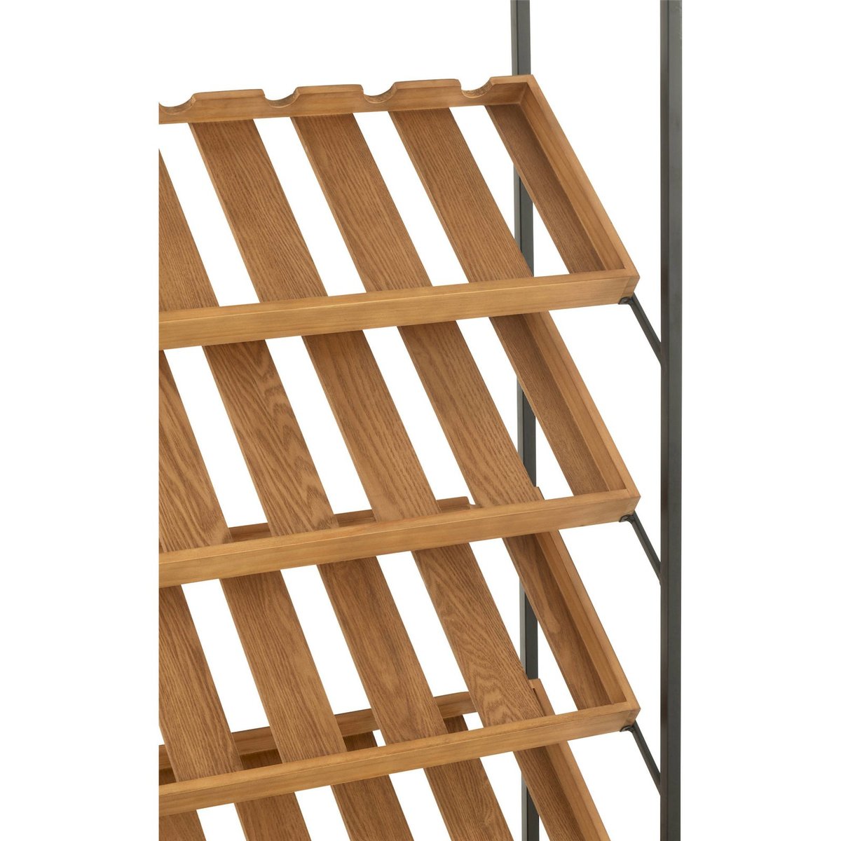Meuble bar rectangulaire en bois avec rangements pour bouteilles bois naturel et métal noir, RECOLLECTION