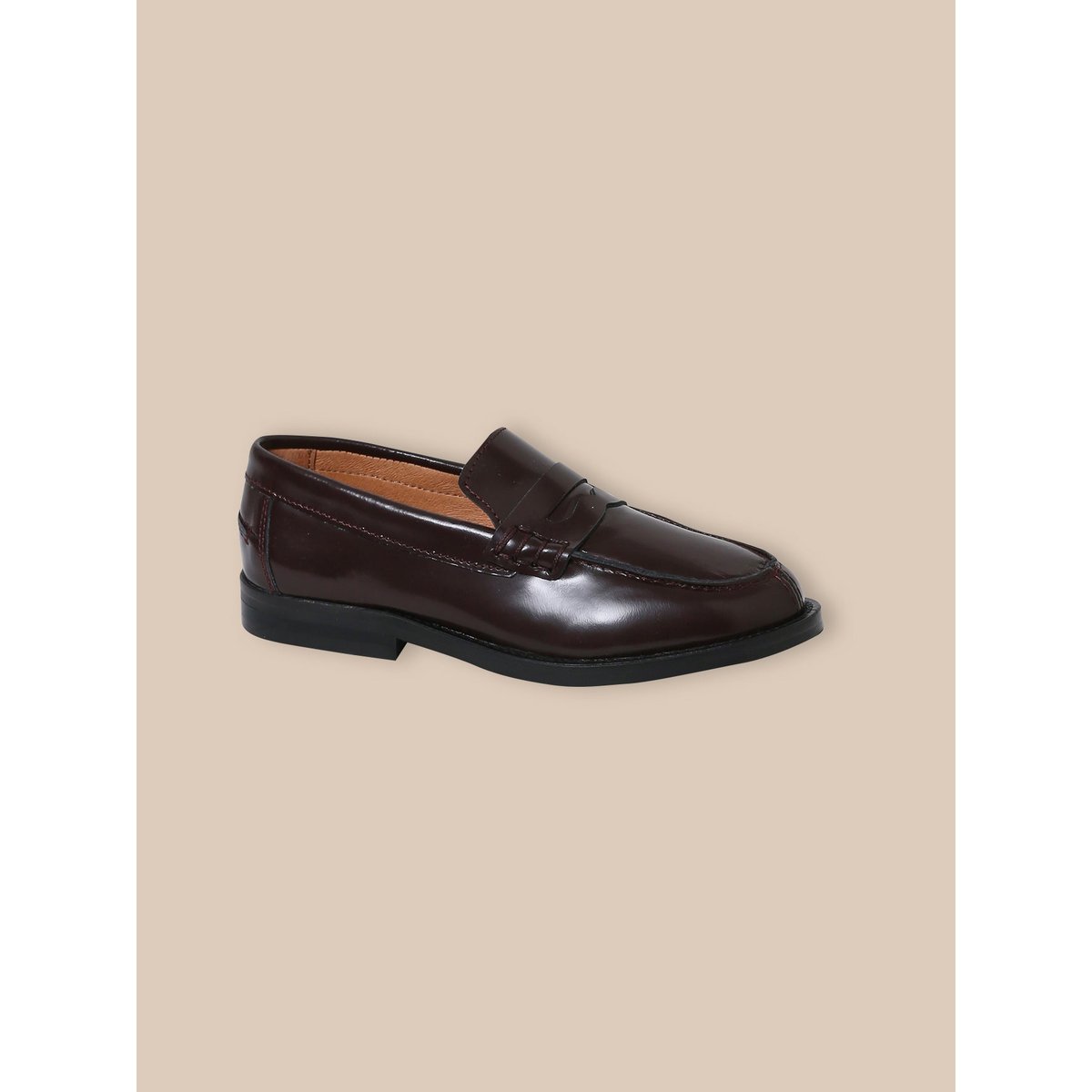 Mocassins en cuir chocolat, CYRILLUS
