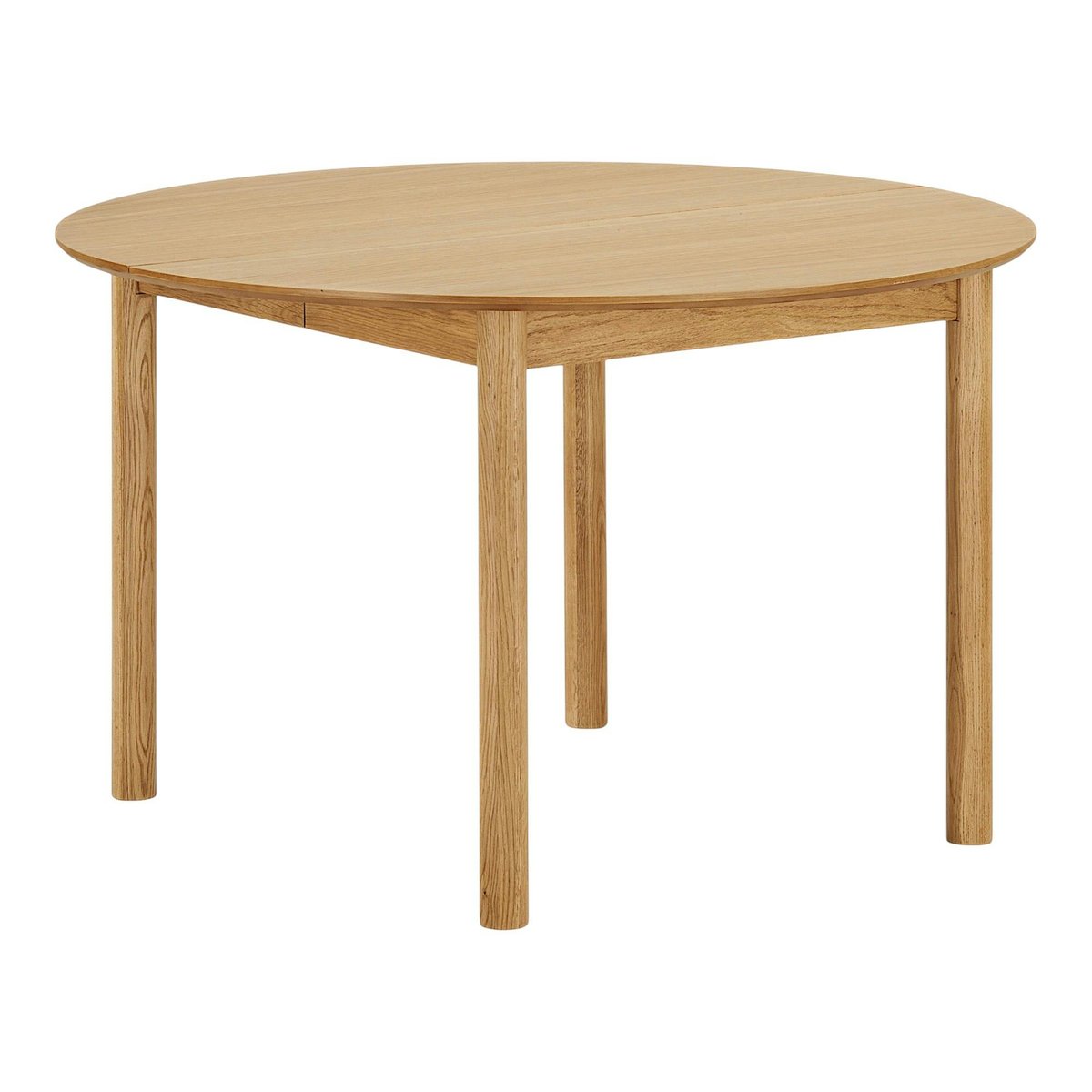Table ronde placage bois de chêne ø120 + 2 rallonges TARAZ bois naturel, PIER IMPORT