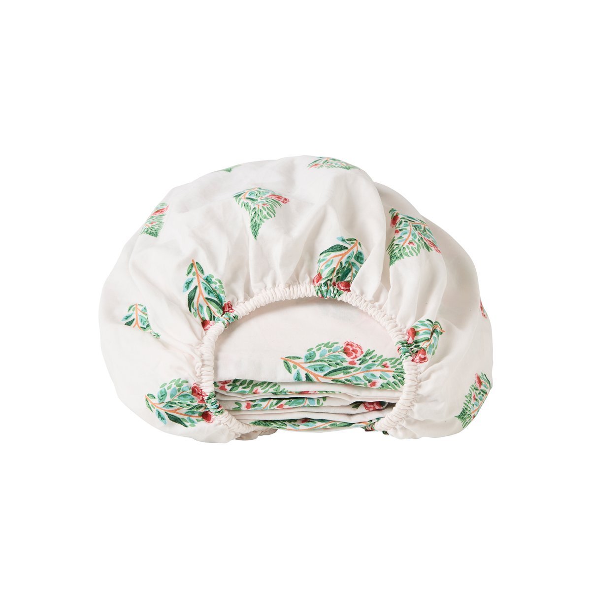 Drap housse coton bio BUNDI imprimé, CARRE BLANC