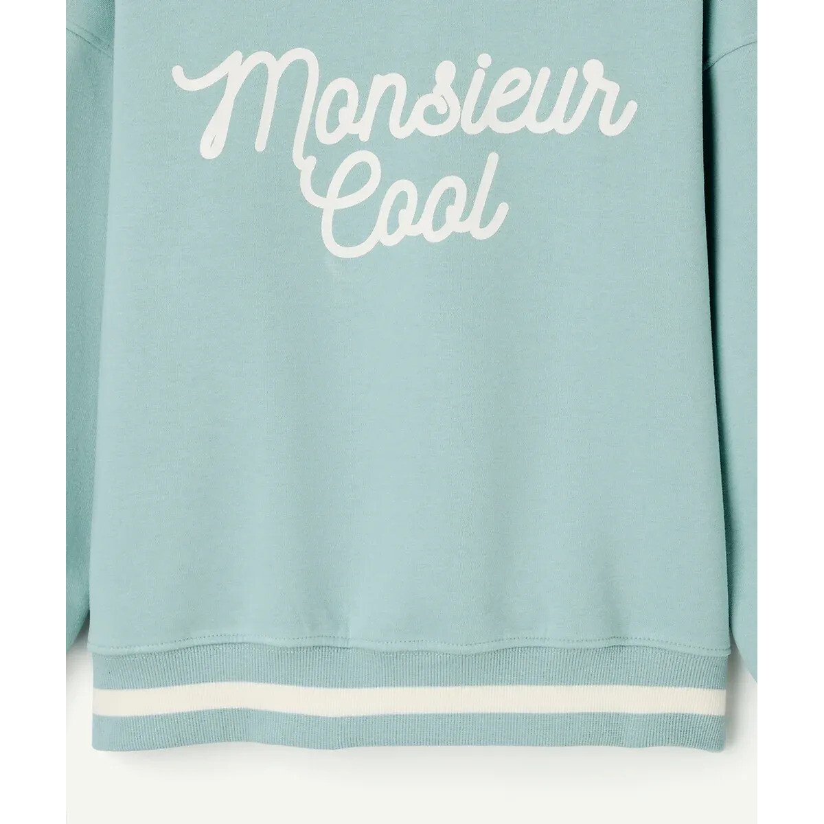 Sweat col rond bleu vert, TAPE A L'OEIL
