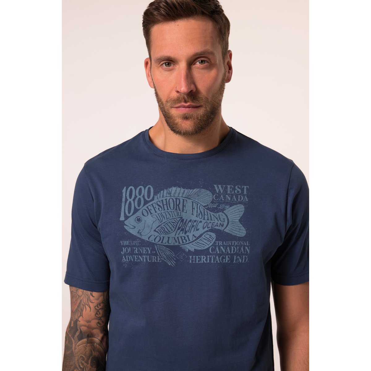 T-shirt à manches courtes bleu acier, JP1880