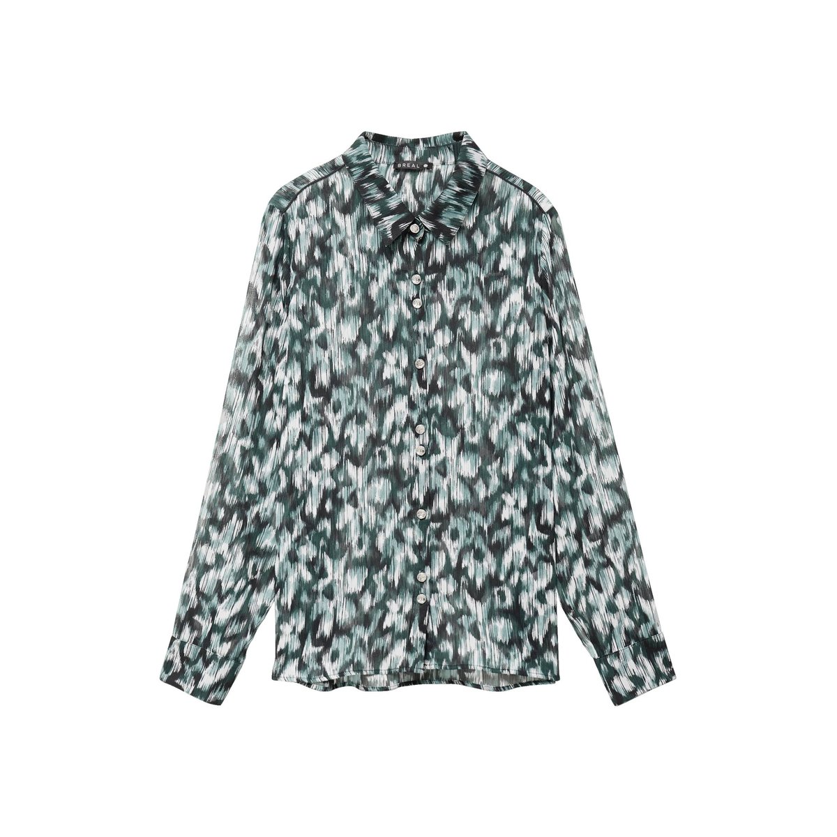 Chemise manches longues en voile vert, BREAL
