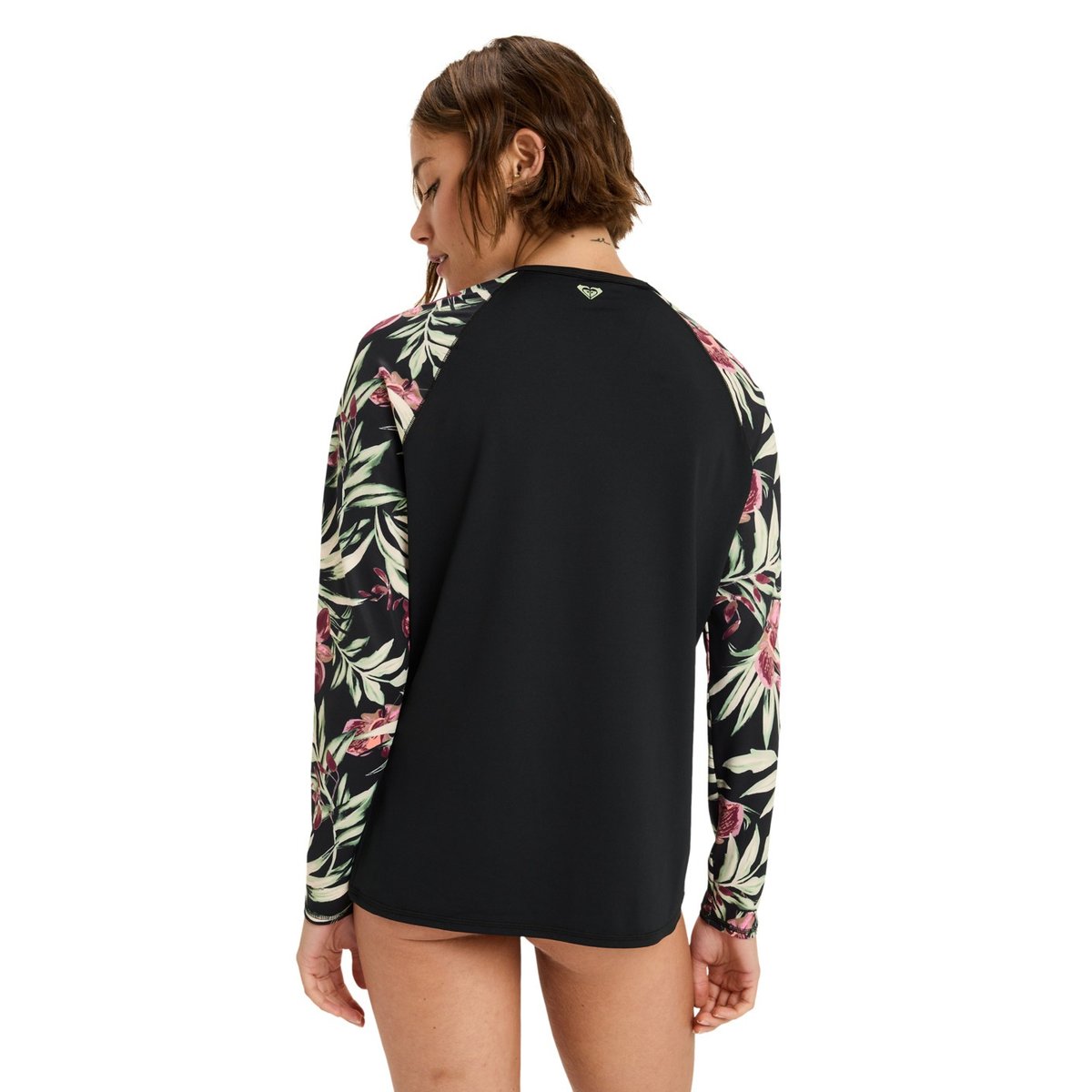 Lycra manches longues BASIC MIX. noir anthracite wind swept floral, ROXY