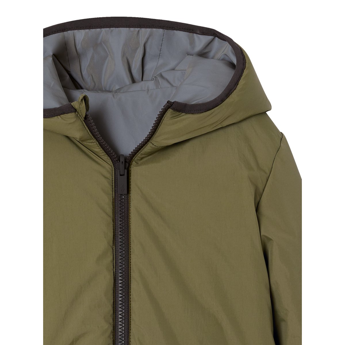 Blouson réversible à capuche kaki, VERTBAUDET