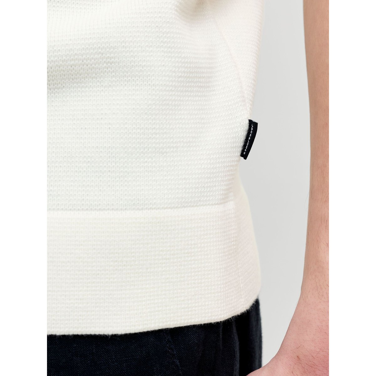 Polo Tricoté blanche - cloud dancer 1, JACK & JONES