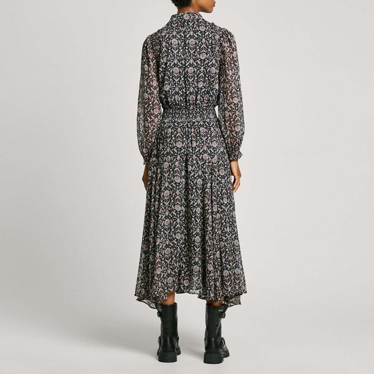 Robe Longue À Imprimé Floral noir, PEPE JEANS
