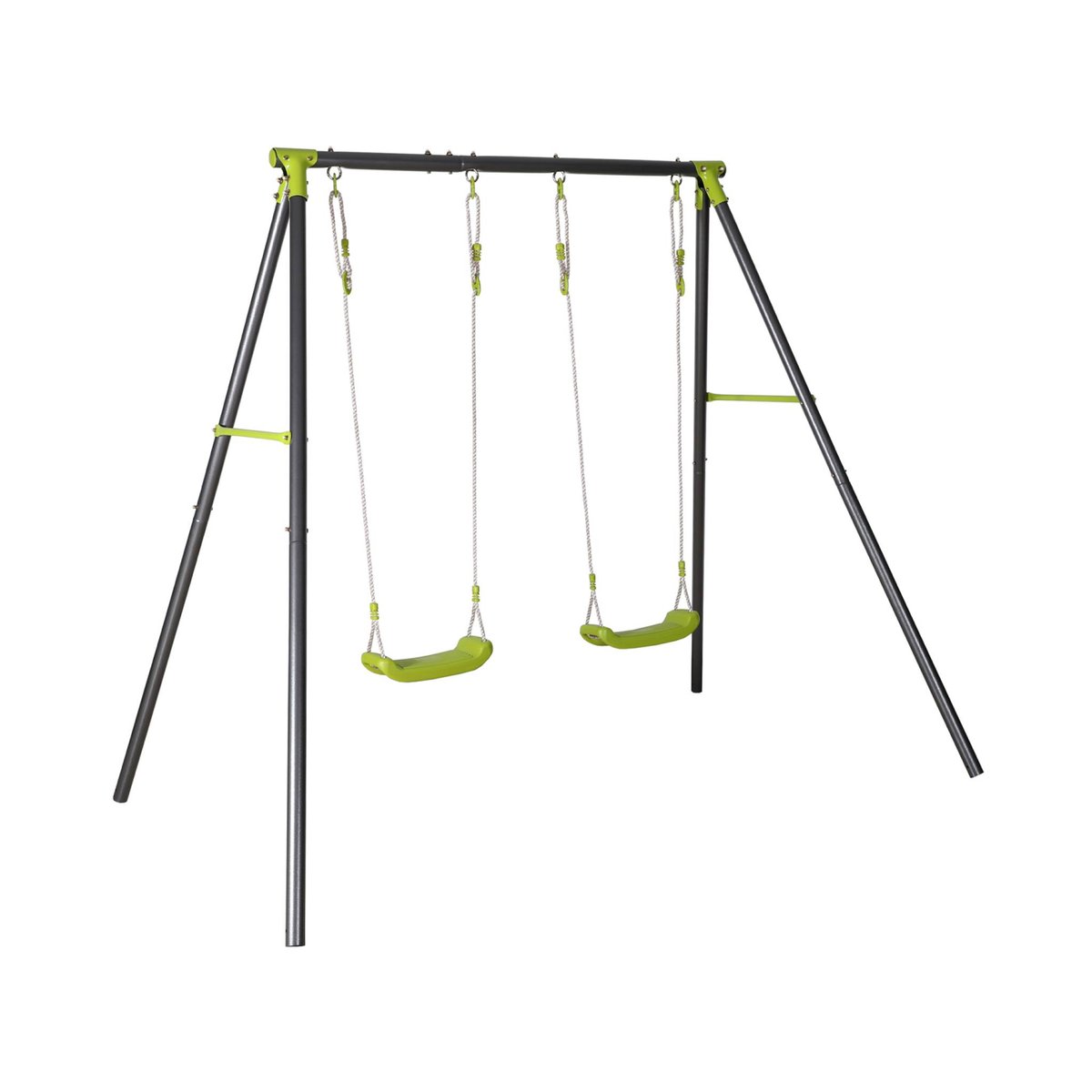 Portique balançoire double métal BISE noir et vert, SWEEEK