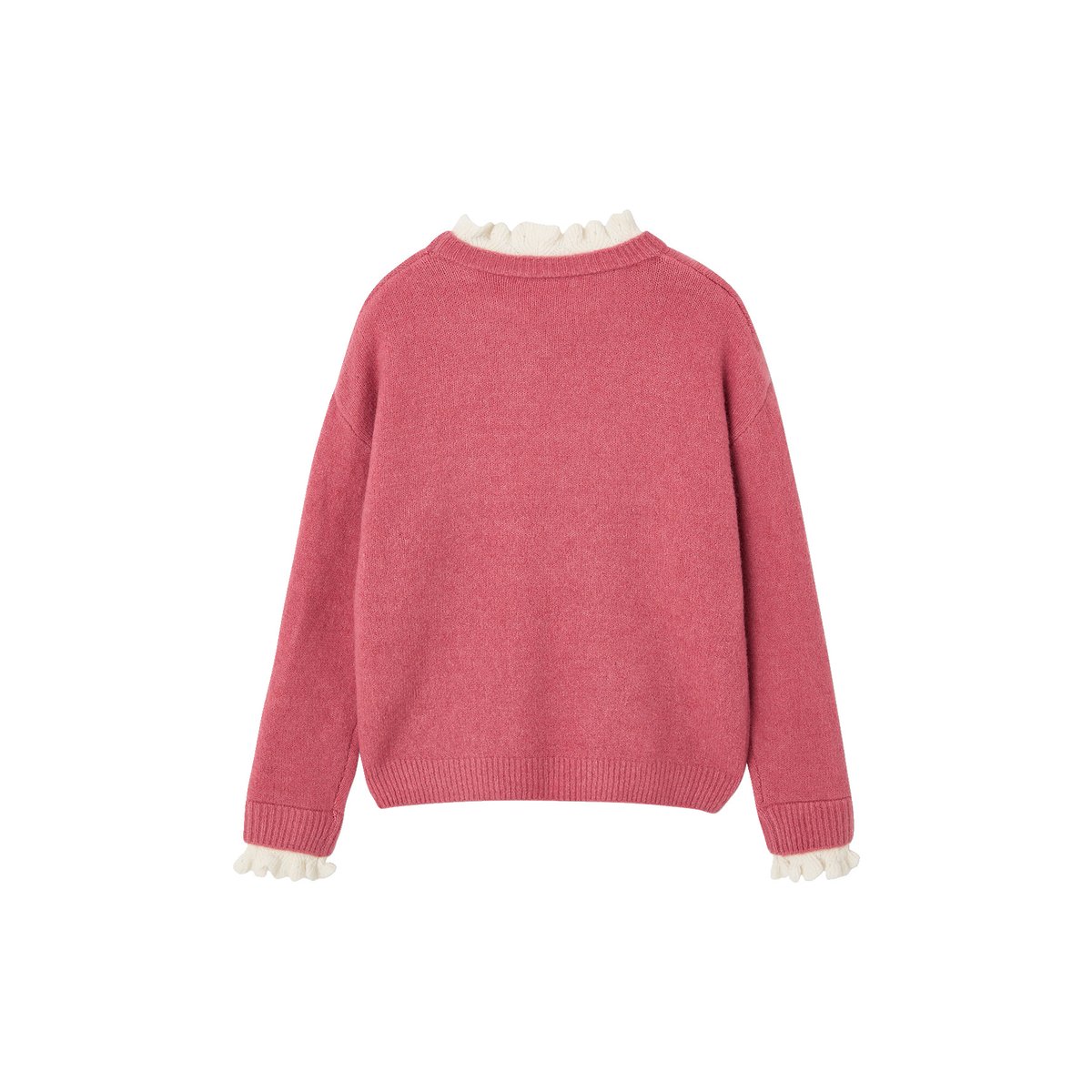 Pull col montant vieux rose, VERTBAUDET