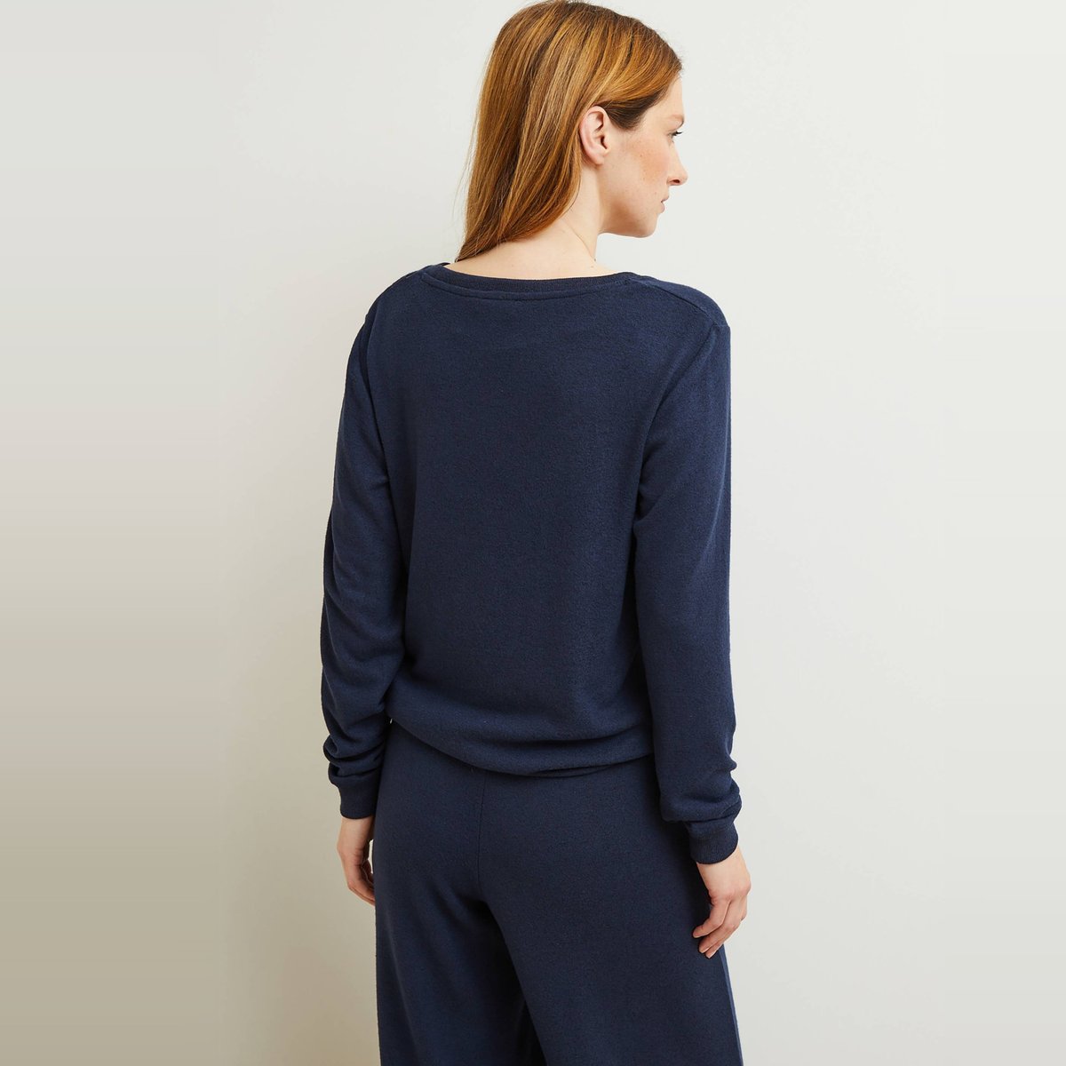 Pull col rond tout doux, certifié EcoVero marine, MONOPRIX KIDS