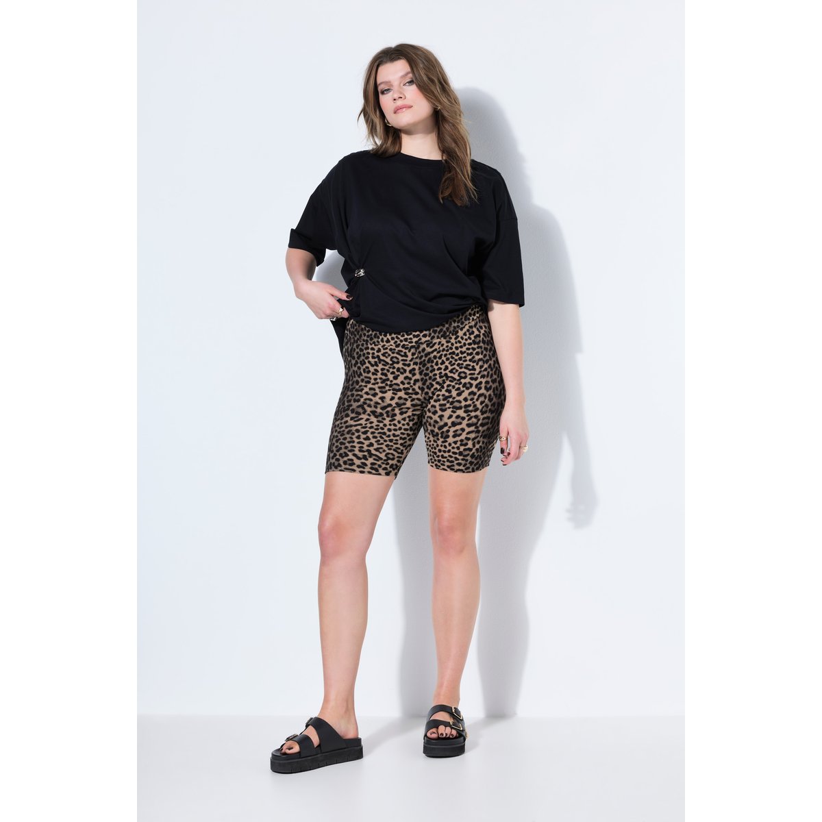 Cycliste, coupe taille haute, jersey côtelé caramel, STUDIO UNTOLD