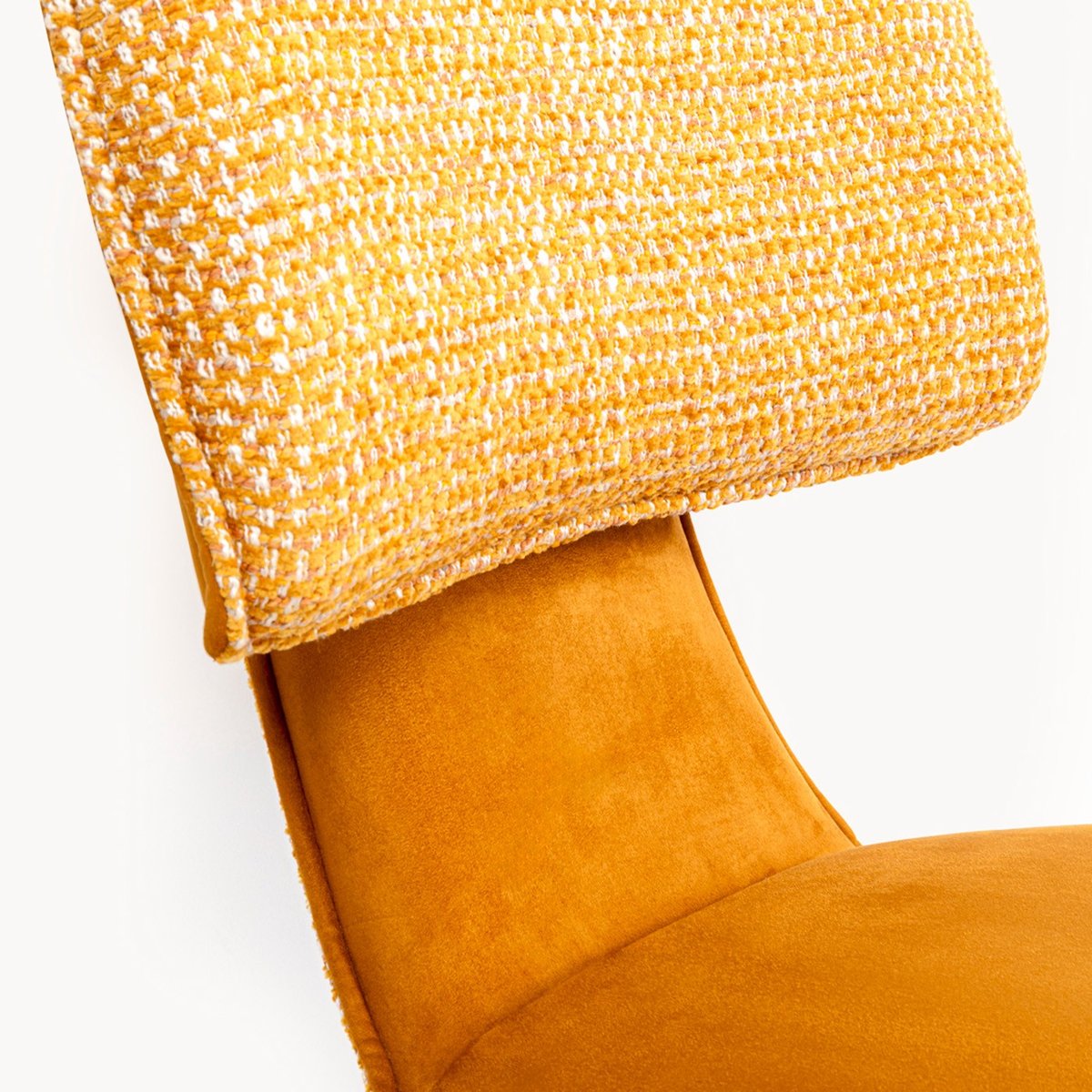 Chaise pivotante en velours double matière, HELLI jaune, KARE DESIGN