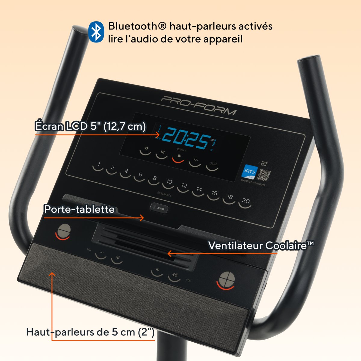 Vélo d'appartement 225 CSX / 20 Niveaux de résistances noir, PROFORM FITNESS