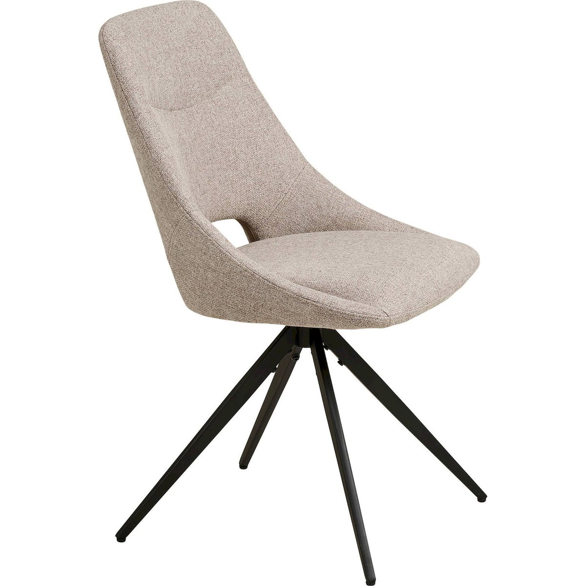 Chaise pivotante tapissée collection DOKKA beige chiné et noir, RECOLLECTION