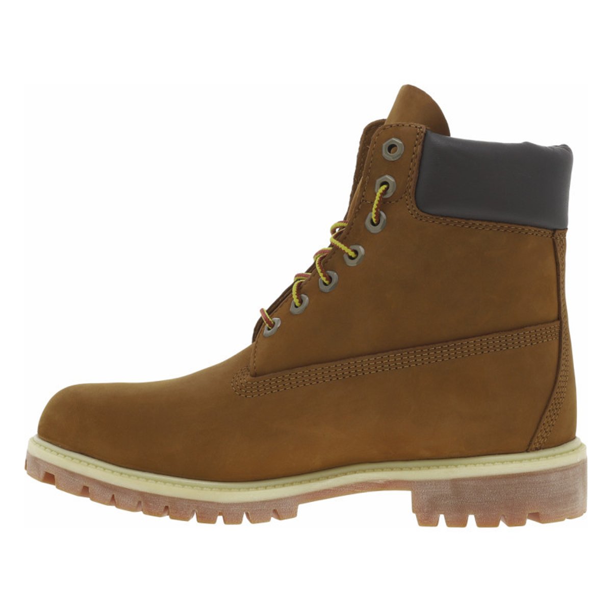 Bottines marron à talon plat et à lacets ronds bicolores avec col marine marron, TIMBERLAND