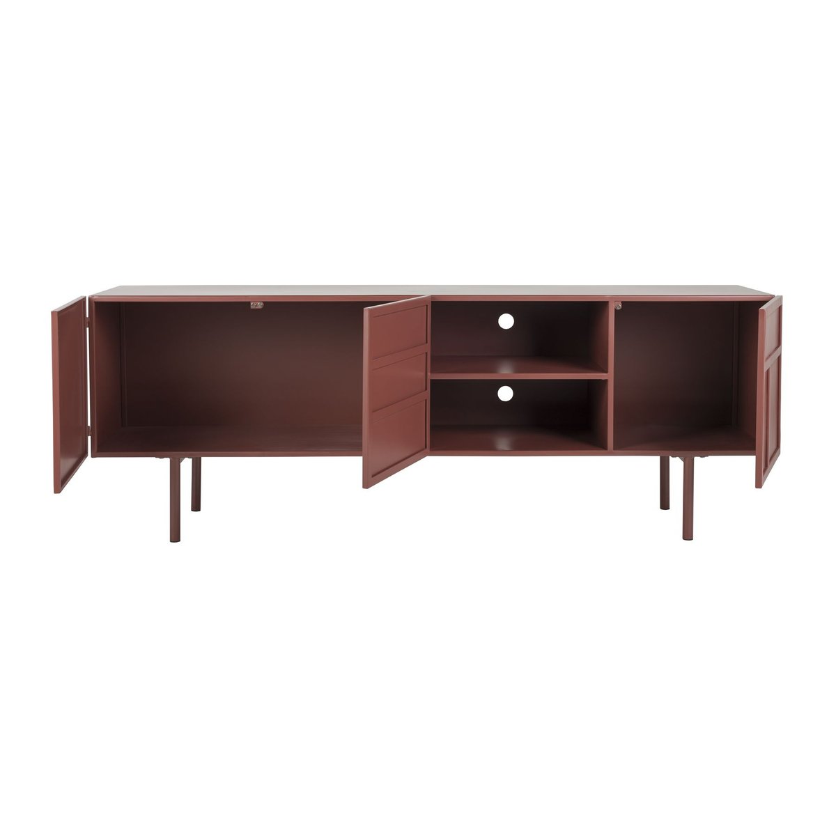 Meuble TV en métal, DAVIS rouge, BOITE A DESIGN