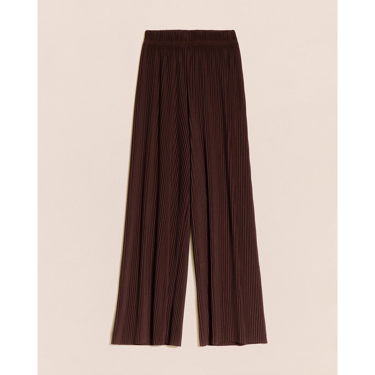 Pantalon large plissé chocolat, EMOI EMOI